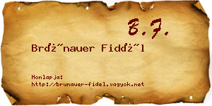 Brünauer Fidél névjegykártya
